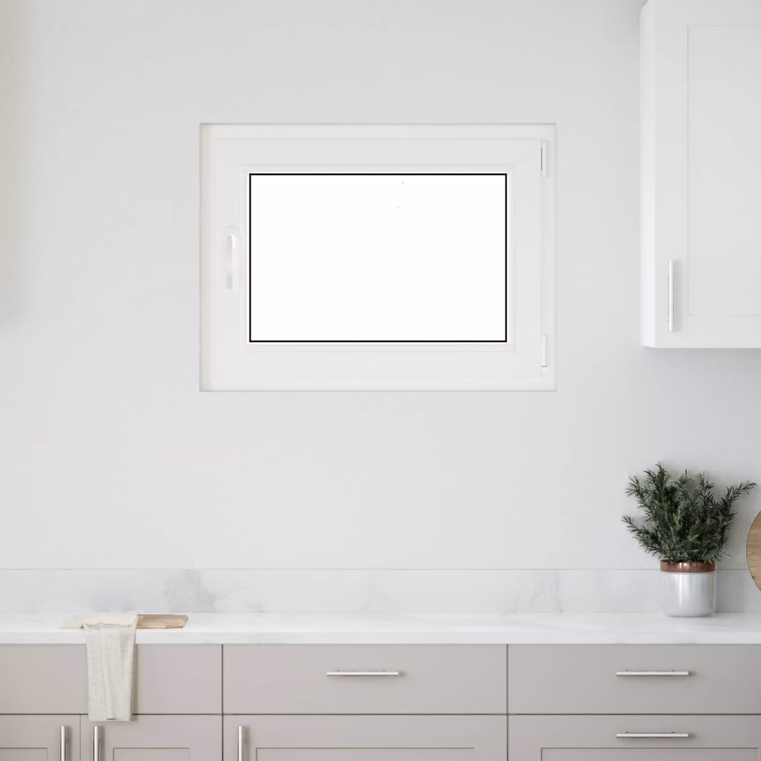 Finestra per seminterrato a battente vidaXL in plastica bianca con vetro trasparente L 80 cm x P 60 cm x H 60 cm