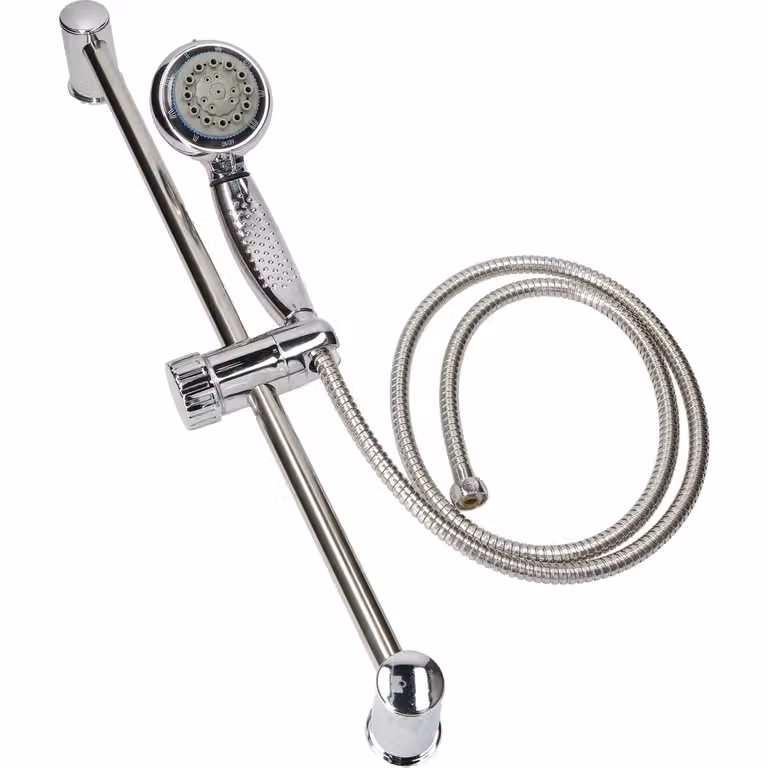 Set Doccia con Saliscendi Shelby Vestiamo Casa, 8 Getti, Colore Silver, con Doccetta e Flessibile da 1,5 m