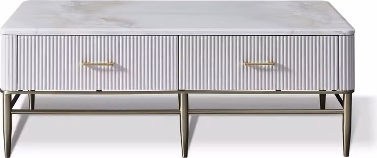 Holz Couchtisch in Natur mit Edelstahl, modernes Design