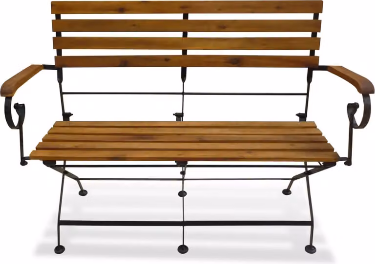 Panchina da Giardino Pieghevole 112 cm Legno Massello di Acacia