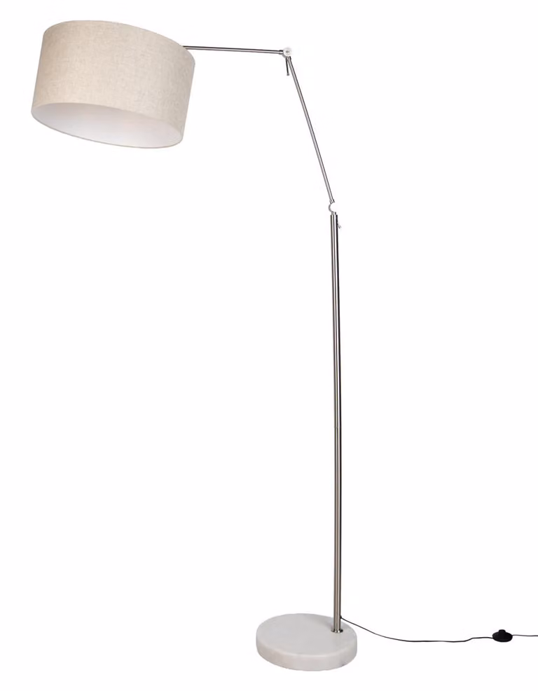 Lampada da terra in acciaio con paralume grigio chiaro, 50 cm - Editor