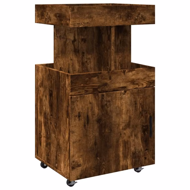 Carrello bar in rovere fumé 50x41x89 cm materiale a base di legno