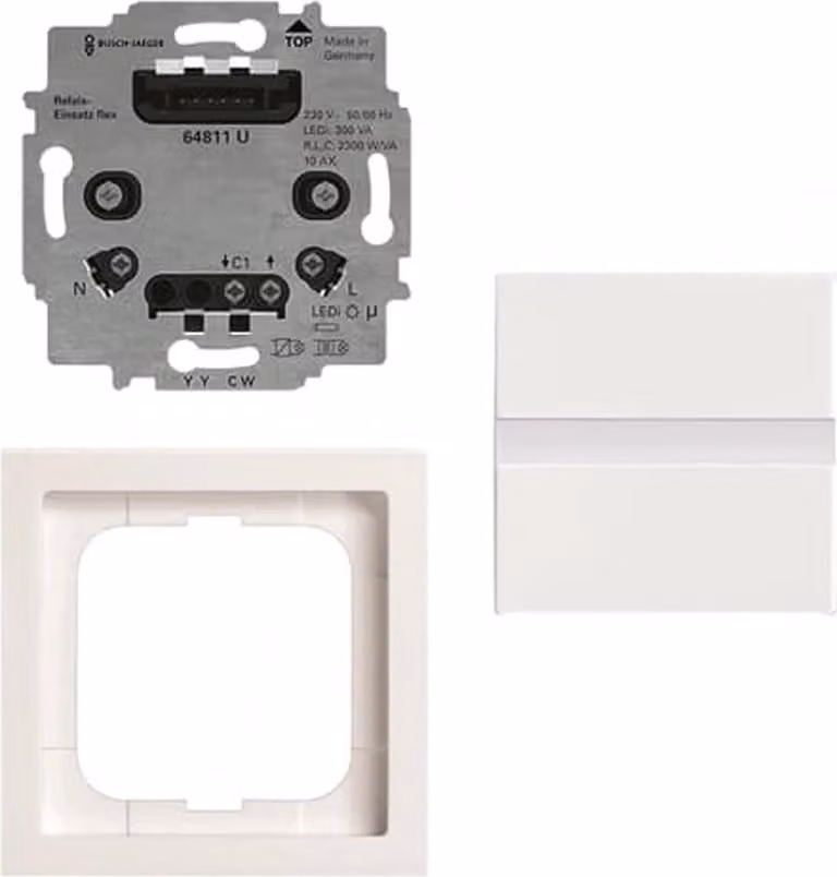 Interruttore comfort Busch-Jaeger, flessibile, set con inserimento relè, 1 pz.