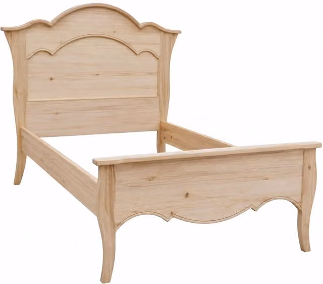 Letto singolo in legno di pino grezzo stile arte povera Mobili 2G L/P/H: 122 x 211 x 113 cm – 1