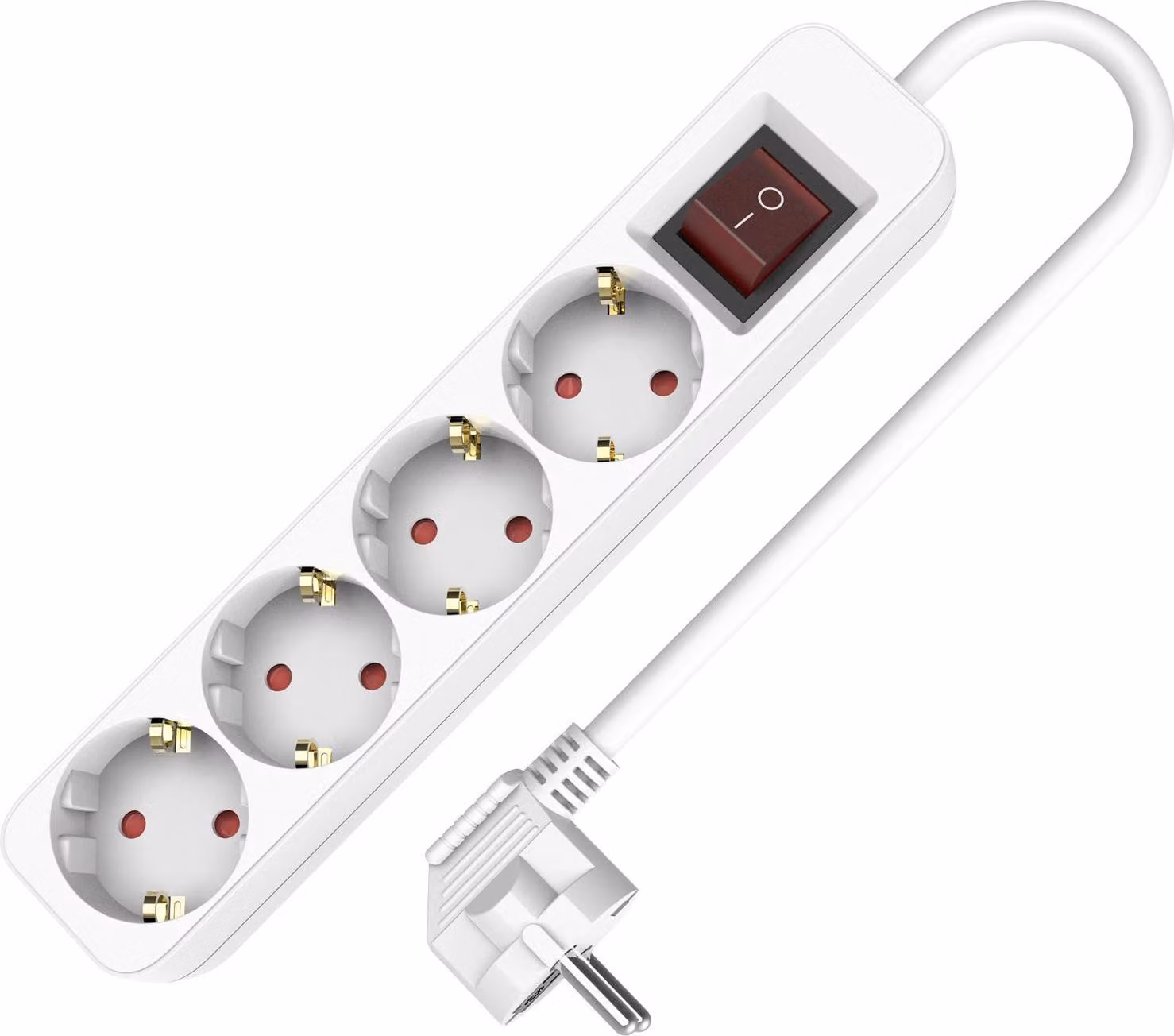 Presa di corrente a 4 vie Schuko 5m con interruttore 250V 16A
