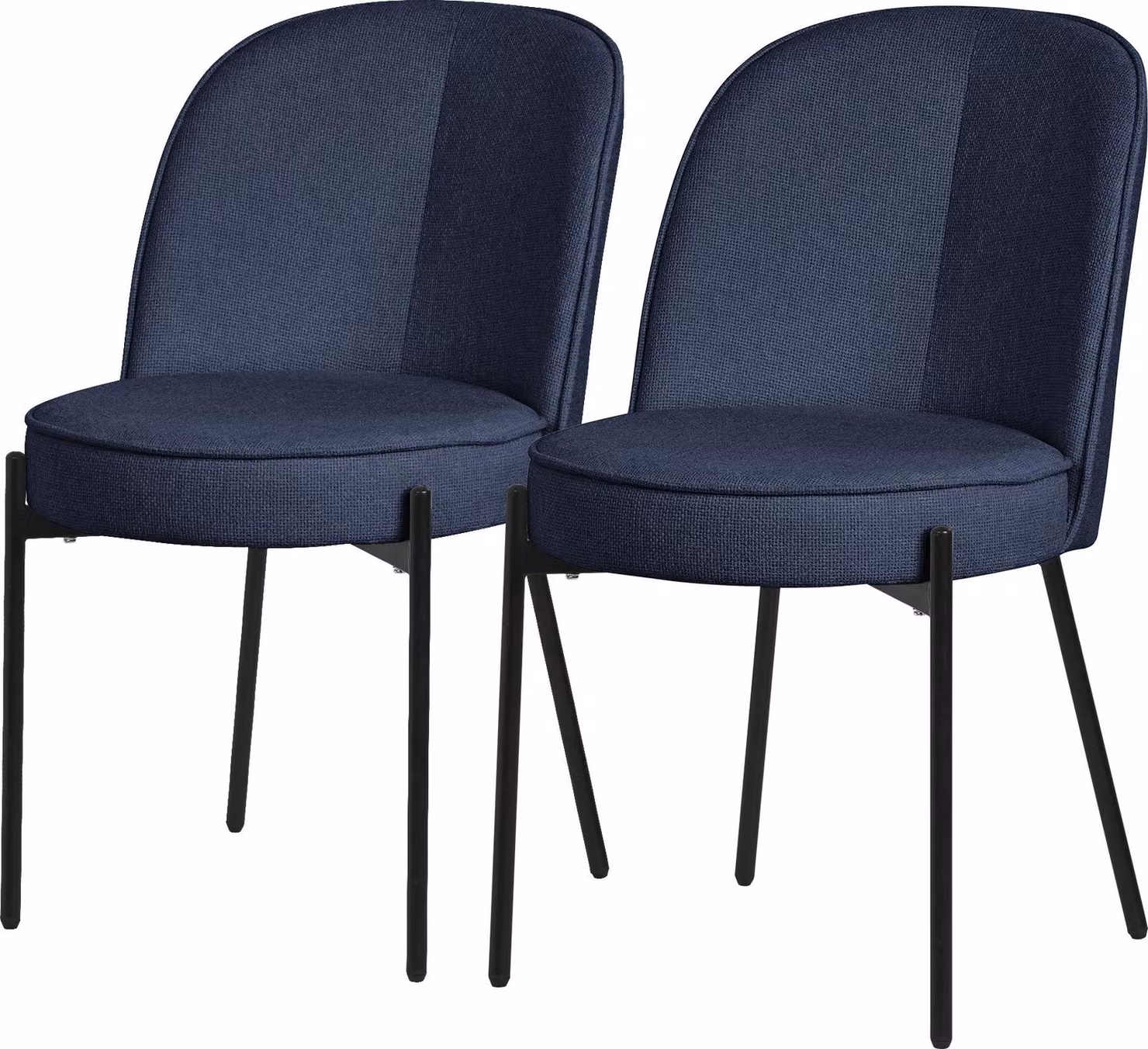 ML-Design sedie per sala da pranzo set di 2 sedie da cucina in poliestere blu scuro con gambe in metallo sedia da soggiorno con schienale sedie imbottite per sala da pranzo