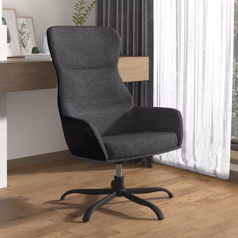 Sedia Relax vidaXL Grigia con Struttura in Metallo e Rivestimento in Tessuto e Finta Pelle