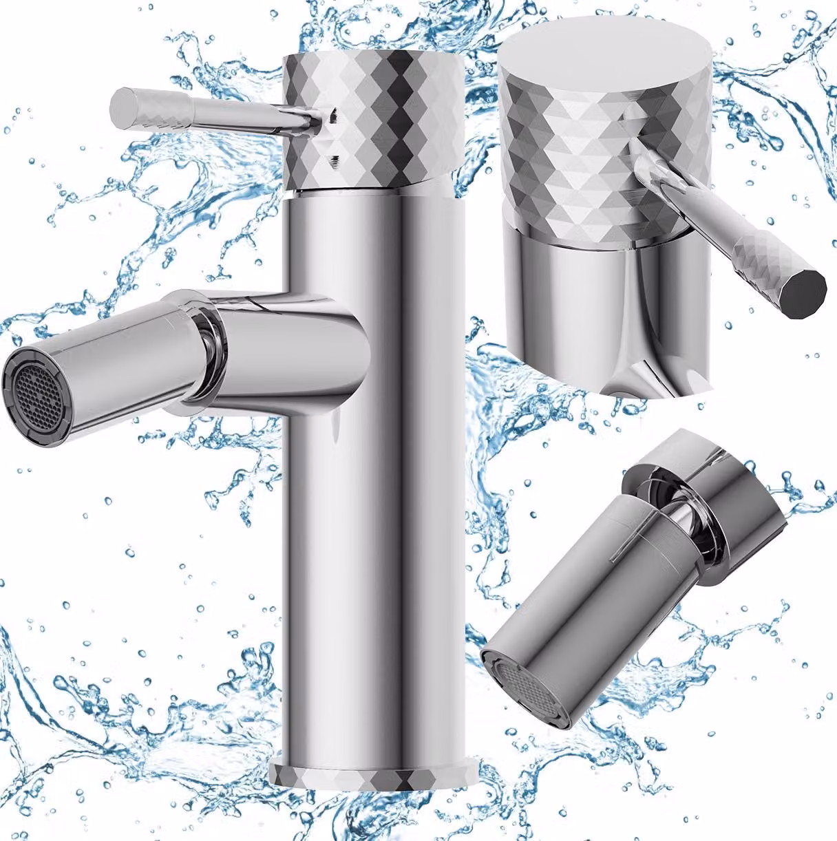 Granitan - Miscelatore bidet - Rubinetto bagno altezza 17,8 cm - Rubinetto cromato - GLAMI