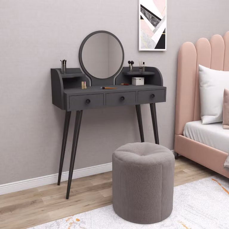 Skye Decor, Elegans - Antracite, Tavolini da trucco, Antracite, 133,6 x 93,6 x 37 cm