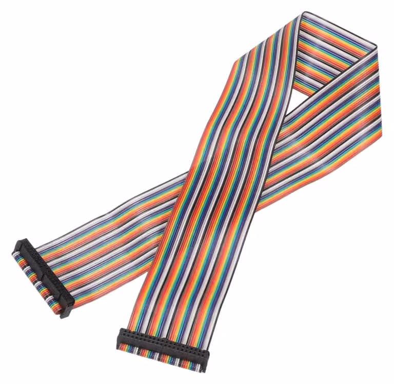 Cavo piatto a 40 poli, passo 2,54 mm, lunghezza 0,6 metri, colorato a arcobaleno