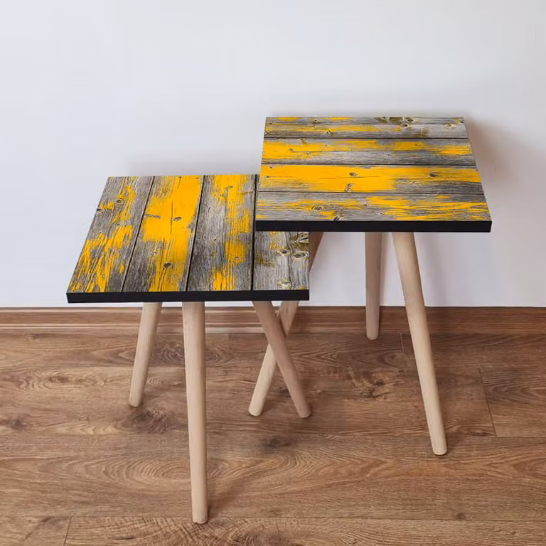 Skye Decor, 2Shp380 - Grey, Set di tavolini (2 pezzi), grigio, 100% MDF, 35 x 35 x 47 cm