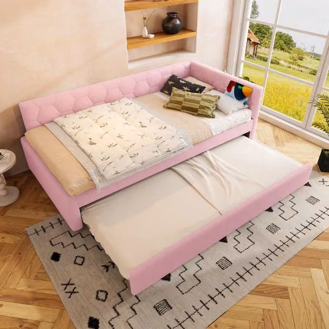 Letto divano 140x200 cm con letto estraibile; rete a doghe; porte USB e USB C; MDF e velluto sintetico bianco