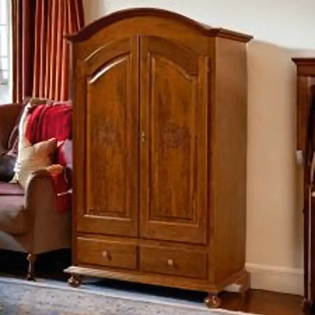 Armadio KIVIO in legno marrone con ante a battente e cassetti interni per camera da letto L: 125 cm, P: 61 cm, H: 200 cm – 2