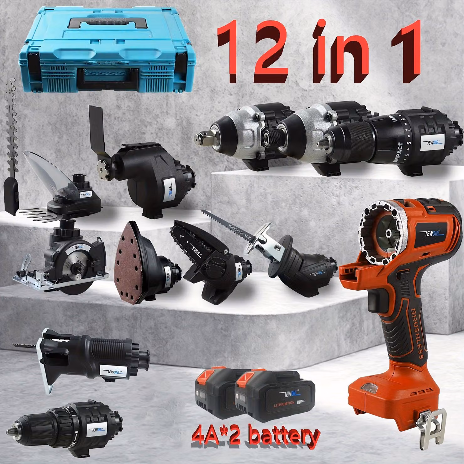 Multitool - Utensile multifunzione - Utensile a batteria - Utensile multifunzione completo - Utensile elettrico multifunzione