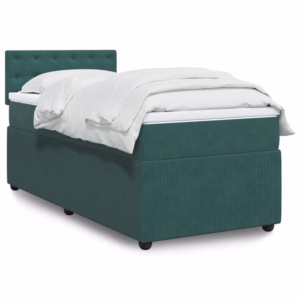 Maison Exclusive - Giroletto a Molle con Materasso Verde Scuro 100x200 cm Velluto