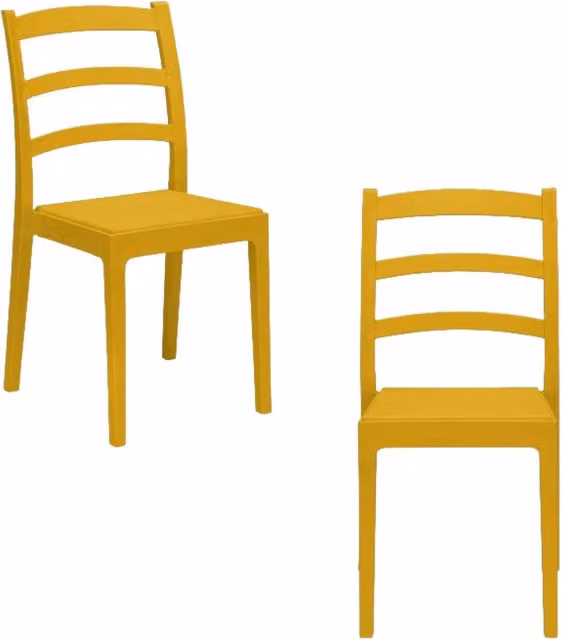 Set di 2 sedie REA in polipropilene impilabili Redokasa colore giallo senape