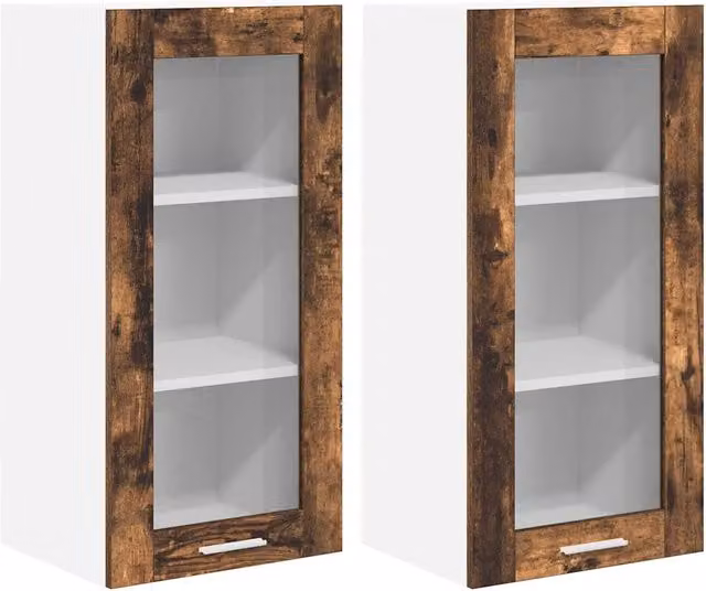 Armadio pensile 2 pz design moderno portaoggetti interno 40 x 31 x 80 cm in legno multistrato rovere fumo 02_0053346
