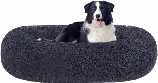 Cuccia ortopedica per cani, rotonda, 90 cm, grigio scuro, lavabile