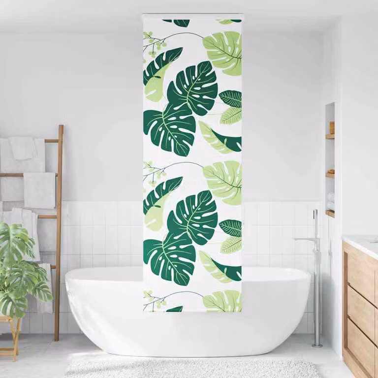 Tenda a Rullo per Doccia Cassonetto 60x240 cm Larghezza Tessuto
