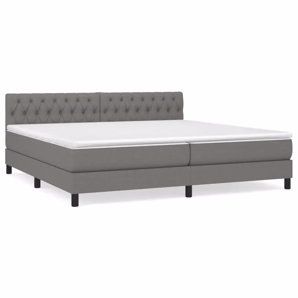 Letto Ibrido con Giroletto a Molle e Materasso vidaXL Grigio e Bianco L/P/H: 200 x 200 x 25 cm – 2