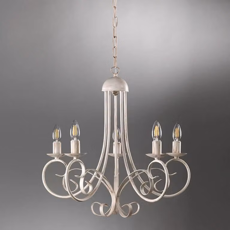 Lampadario a sospensione Pompei ONLI in metallo bianco con 5 luci – 2