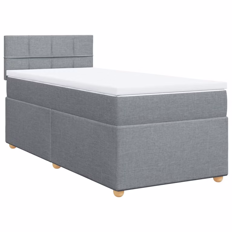 Giroletto a Molle con Materasso Grigio Chiaro 90x190 cm Tessuto