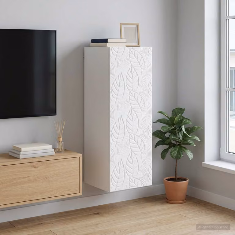 Mobiletto a muro vidaXL Bianco in MDF con ante a battente e ripiani interni, L/P/H: 33 x 34,5 x 90 cm