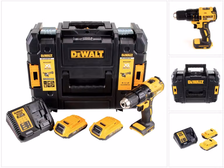 DeWalt DCD 777 D2 18 V Trapano avvitatore a batteria 65 Nm in valigetta TSTAK II + 2x Batterie 2,0 Ah + Caricatore DCB 115