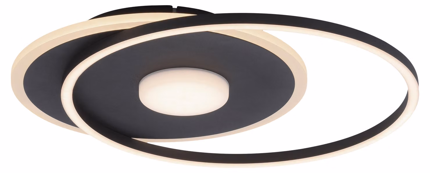 Plafoniera a LED, nera, dimmerabile, H 6,8 cm