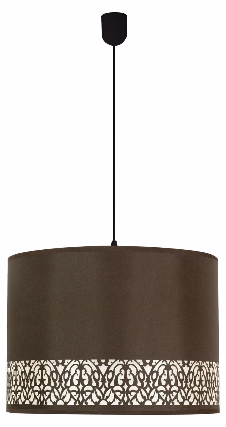 Lampadario moderno a sospensione ARABESCA - 1xE27, 60W, nero / marrone