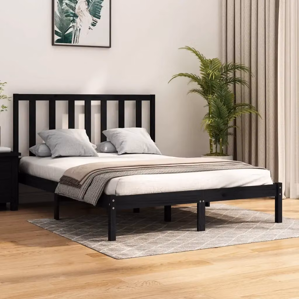 Letto matrimoniale Design In in legno massello di pino nero L/P/H: 140 x 190 x 100 cm – 2