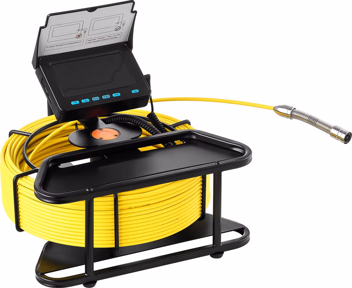 Telecamera per fognature SucceBuy con cavo da 50 m, telecamera di ispezione impermeabile IP68, dotata di 6 LED dimmerabili, batteria da 4500 mAh e scheda di memoria da 16 GB - ideale per ispezionare fognature e tubature