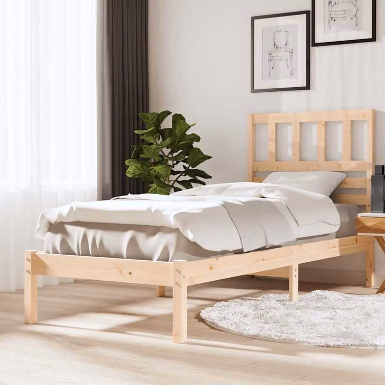 Giroletto singolo vidaXL in legno massello di pino rustico, L/P/H: 75 x 190 x 81 cm
