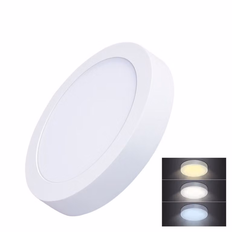 Solight LED mini pannello CCT, a clip, 18W, 1530lm, 3000K, 4000K, 6000K, rotondo