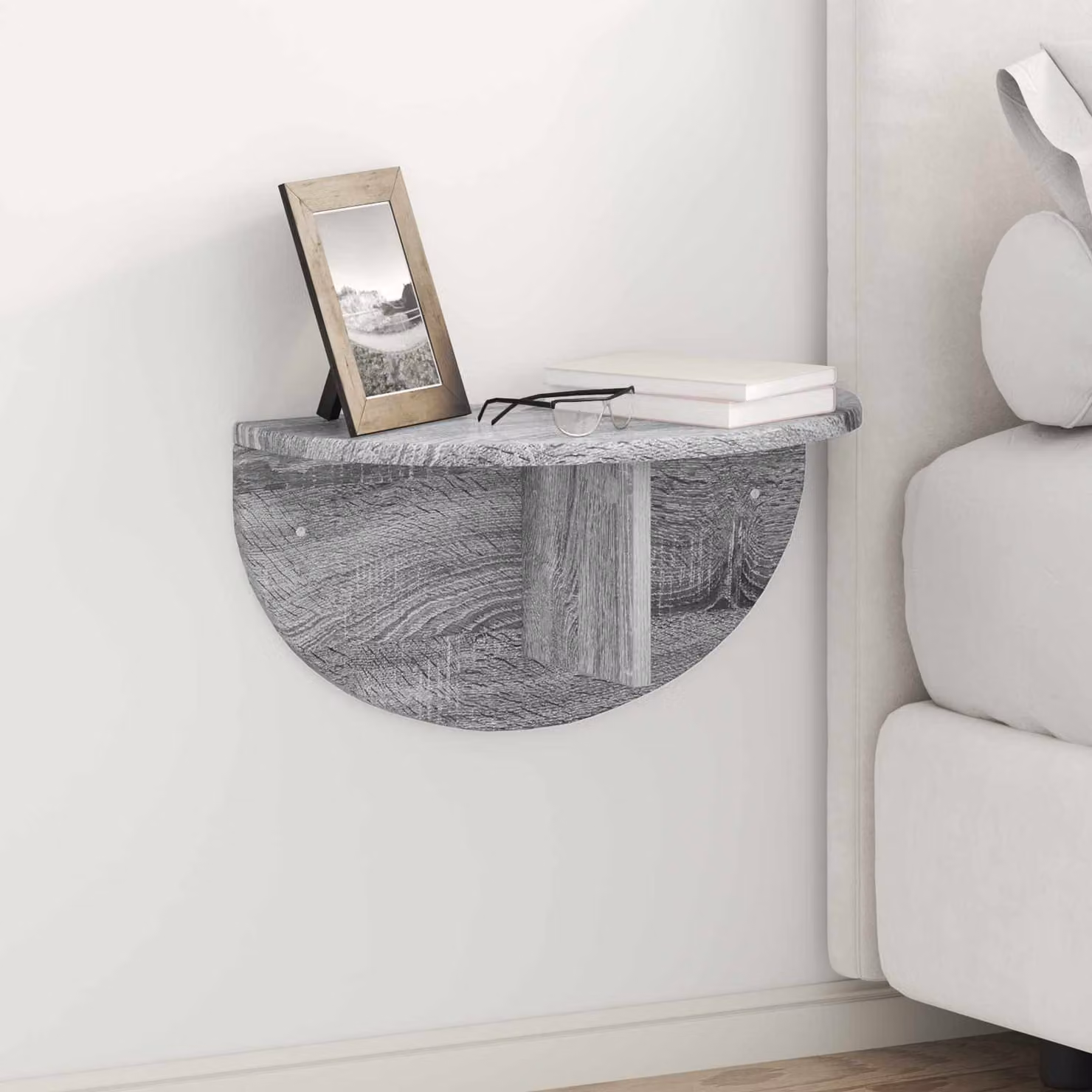 Set di 2 Scaffali da parete vidaXL Moderni in MDF Grigio L: 48 cm, P: 24 cm, H: 24 cm