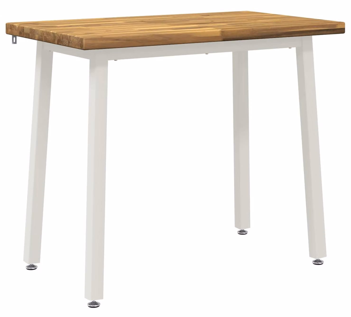 90 x 55 x 75 cm. Struttura in legno massello di acacia, finitura bianca, angoli retti