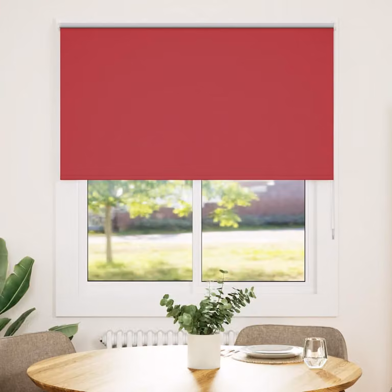 vidaXL Tenda a Rullo Oscurante in Poliestere, Colore Rosso, L: 135 cm, H: 150 cm