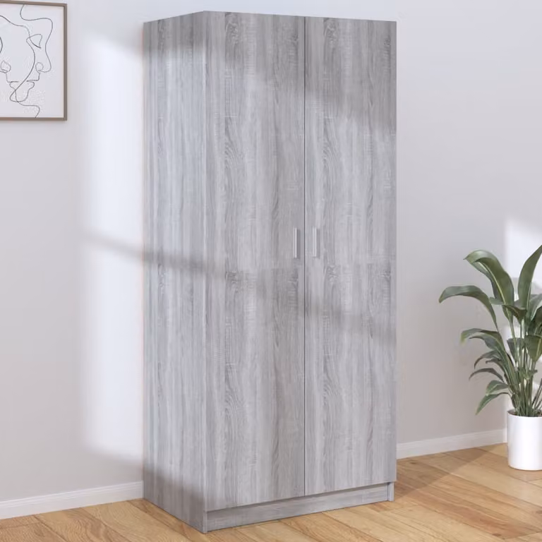 The Living Store Armadio Grigio Sonoma 80x52x180 cm Materiale legno
