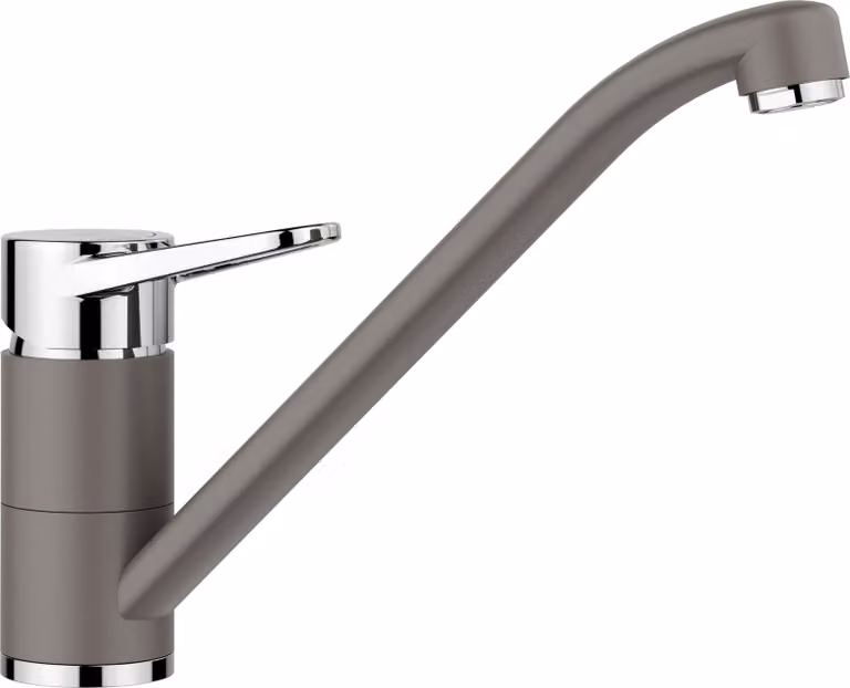 Rubinetto da cucina, alta pressione, colore grigio vulcanico/cromato, girevole a 180°, confezione singola