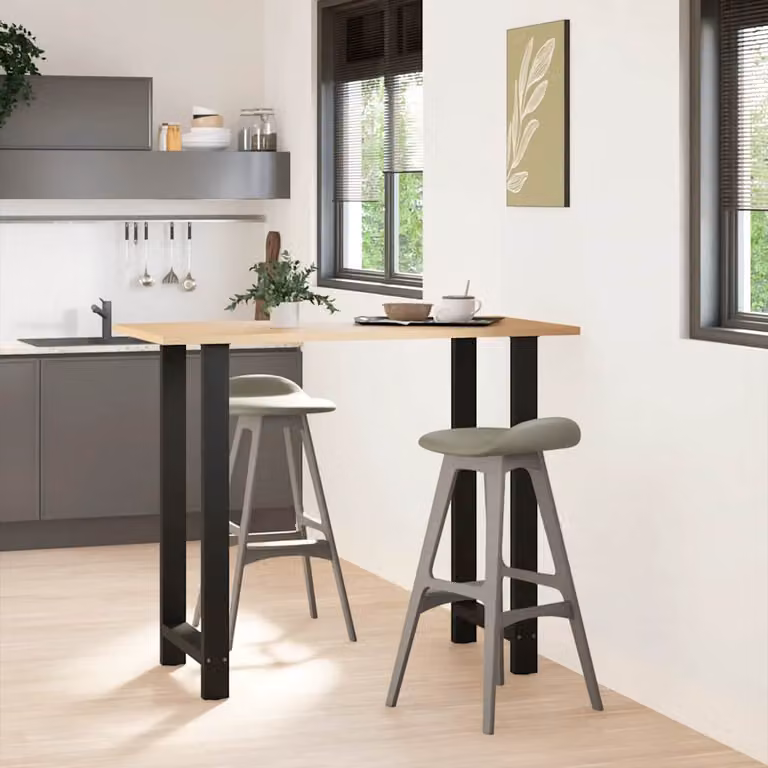 vidaXL Gambe per tavolo da bar nere 2 pz 60x(110-111) cm in acciaio