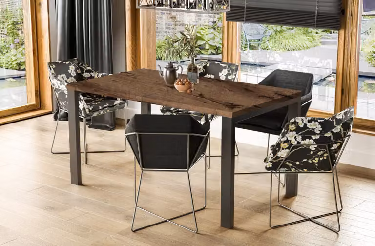 Endo-Möbel Garant tavolo da pranzo 130cm-265cm metallo allungabile tavolo da cucina con struttura in metallo (rovere Monastero)