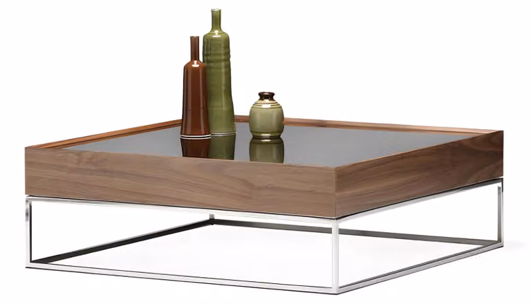 Moderner Couchtisch aus Holz und Metall in Braun