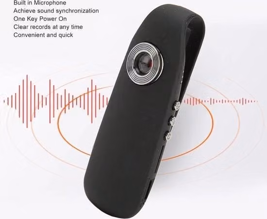 Action Camera Portatile 1080P HD Nera con Registrazione Video Ciclica per Ciclisti e Guardiani