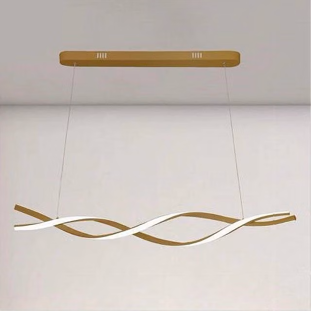 Lampadario a sospensione LED Trade Shop Oro con design a spirale ondulata, luce bianca fredda 6500K, 48W