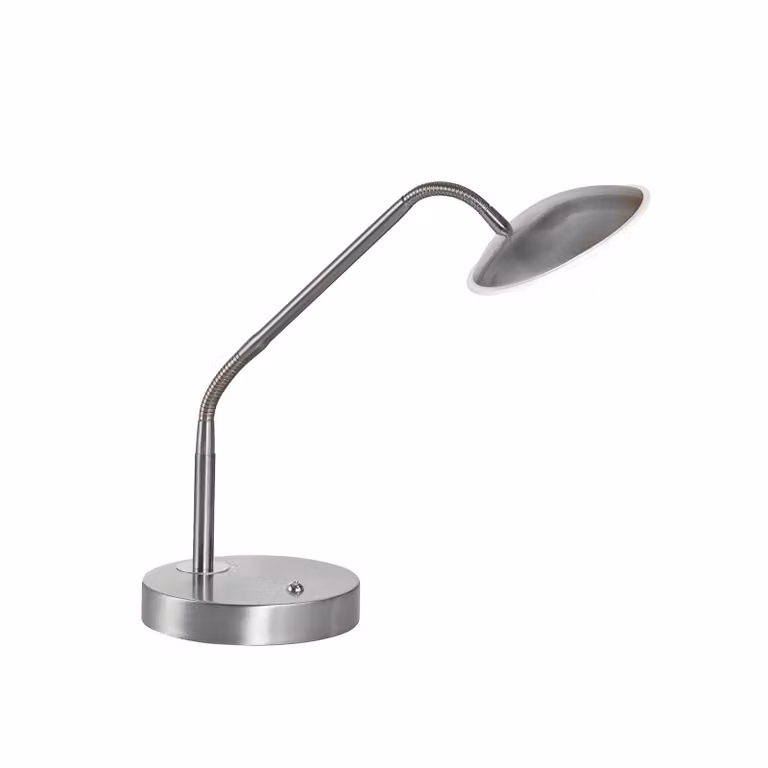 FISCHER & HONSEL Lampada da tavolo Tallri, dimmerabile, Alluminio / Grigio / Zincato, Soggiorno / Sala da pranzo, Metallo, Moderno, Lampada da tavolo