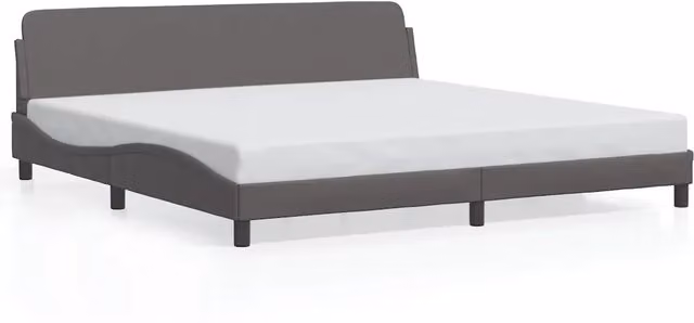 Letto matrimoniale | Letto per adulti | Giroletto Dover Grigio 200x200 cm in Similpelle