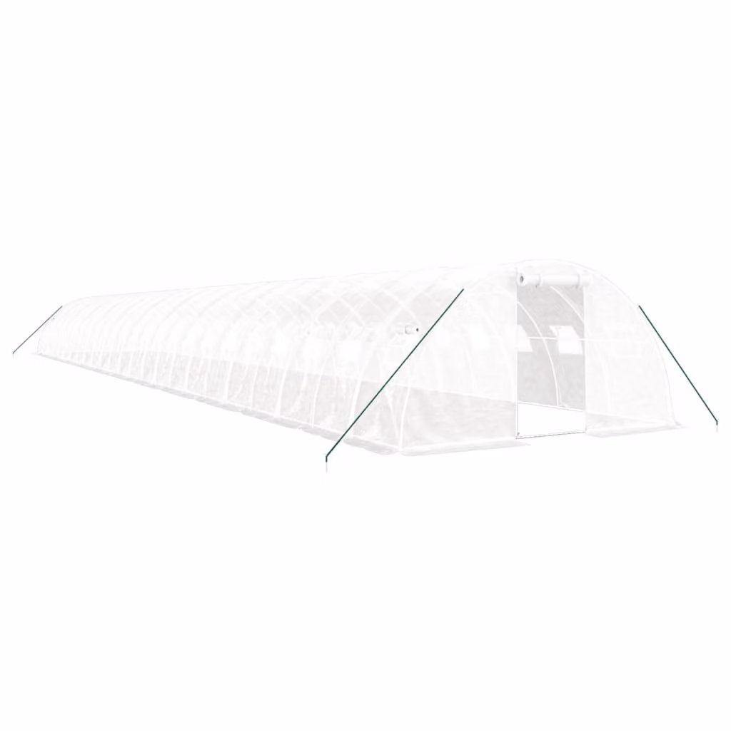 Serra con Telaio in Acciaio Bianco 96 m² 24x4x2 m
