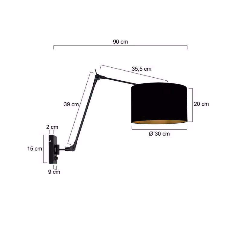 Steinhauer Applique da parete Prestige Chic, dimmerabile, Nero, Soggiorno / Sala da pranzo, Metallo, Applique