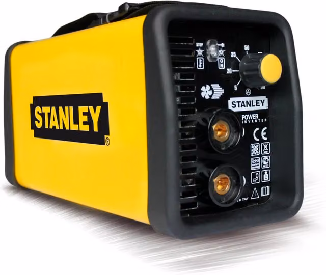 Saldatrice a Elettrodi MMA Inverter Stanley Power 110 Gialla con Valigia