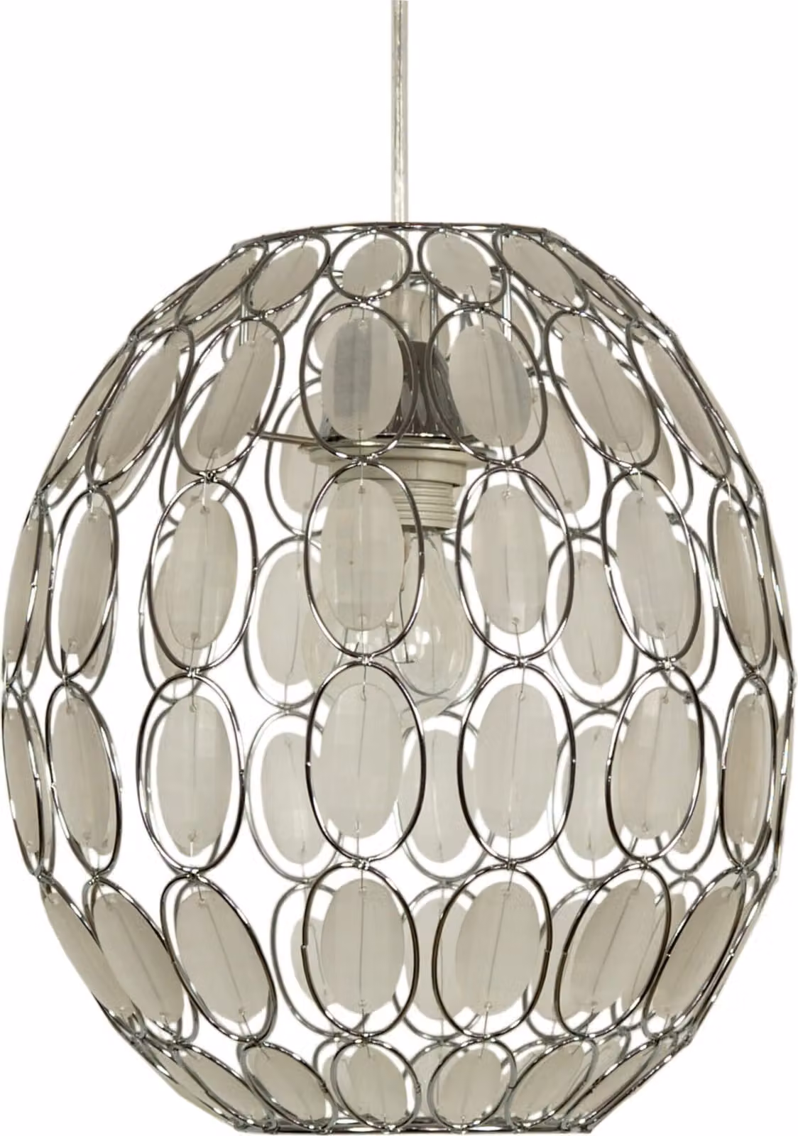 Lampada a sospensione SELMA cromata-bianca 1xE27x40W cristallo, dimensioni: 110x25x25 cm, IP20, Candellux